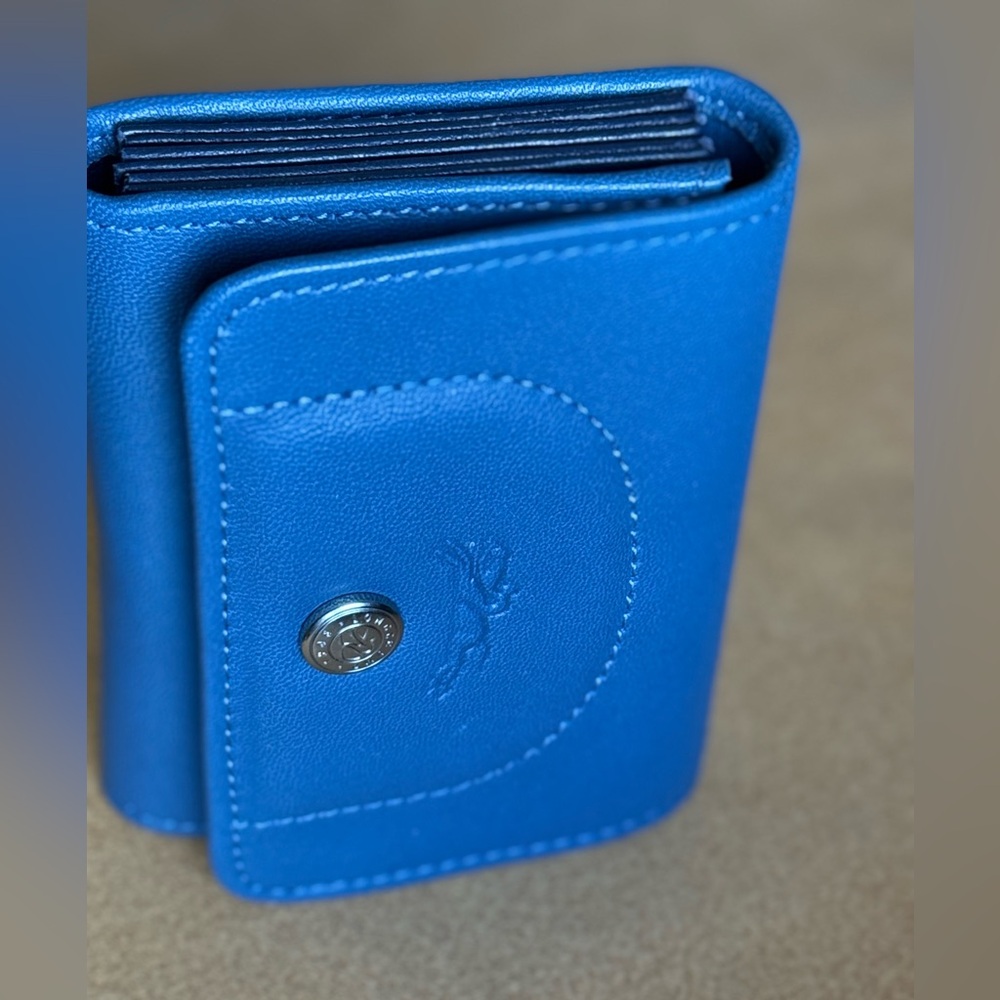 Lonchamp Blue Leather card Holder Wallet for women - Picture 2 of 7